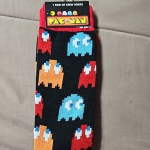 Ghost Pattern Crew Socks - Black, Red, Blue, Orange